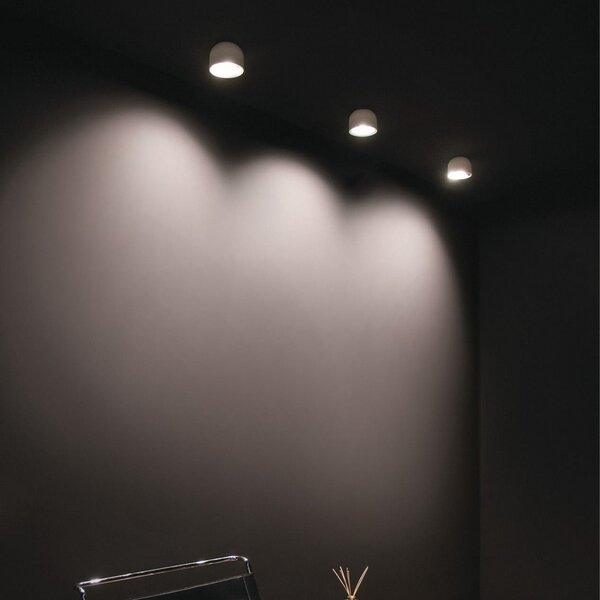 Linea Light Outlook S LED downlight, alb, aluminiu, sticlă, dimabil, reglabil, Alb, Camera de zi / sufragerie, Aluminiu