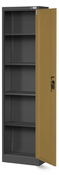 Dulap metalic cu o singură ușă Alex antracit-nuc (45x185 cm)
