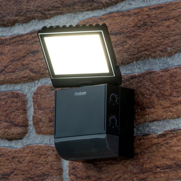 Theben LED lampă de perete pentru exterior TheLeda S8-100, negru, senzor, Negru, Plastic
