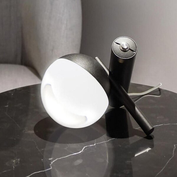 Linea Light Lampă de masă Rossini LED, negru, aluminiu, PMMA, dimabil, Negru, Camera de zi / sufragerie, Aluminiu