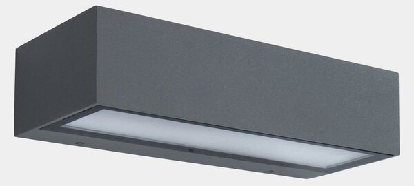 LEDS-C4 LED lampă de perete pentru exterior Nemesis, gri, lățime 19,5 cm, Gri, Aluminiu, Modern, Priză de perete sus / jos
