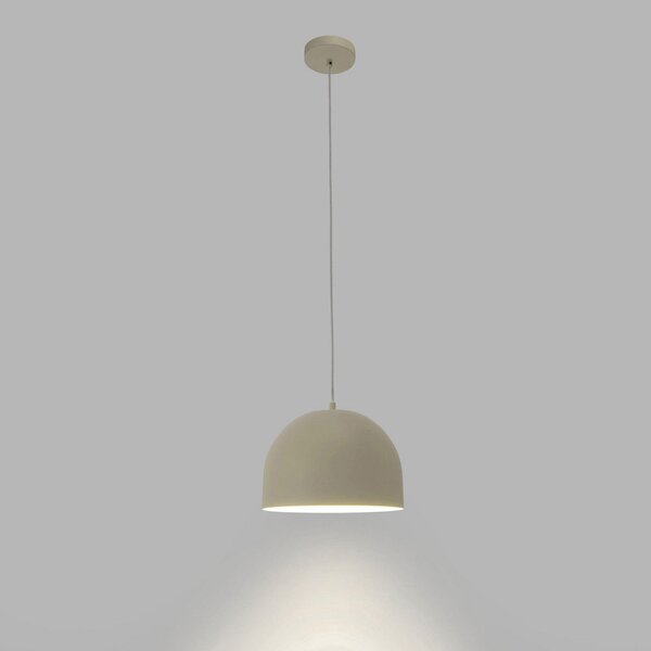 Forlight Lampă suspendată Fres, bej, oțel, Ø 30 cm, reglabil, Bej, Camera de zi / sufragerie, Metal