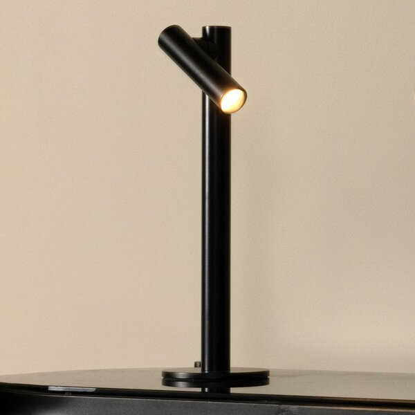 Lucide Antrim LED lampă de masă reîncărcabilă, negru, 1 bec, IP54, dimabil, reglabil, Negru, Camera de zi / sufragerie, Aluminiu, Modern