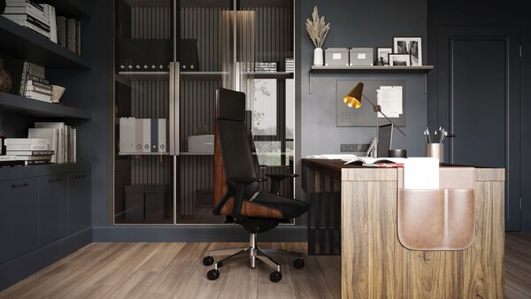 Scaun de birou Moon Wood HD - Furnir de stejar