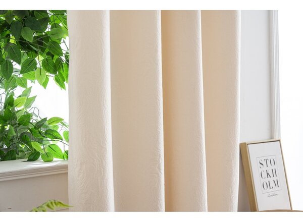 Draperie opaca DUNES VELVET 140x250 cm, crem Agatat: Inele metalice