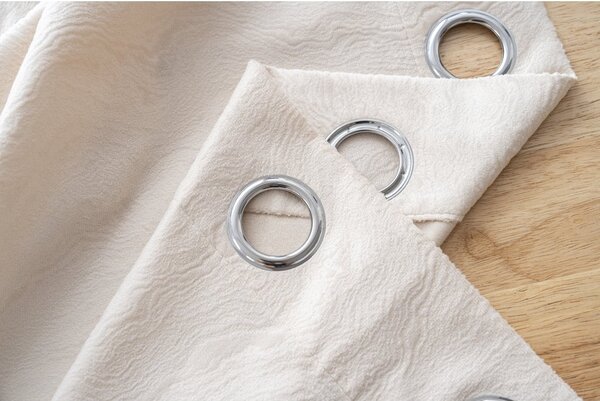 Draperie opaca DUNES VELVET 140x250 cm, crem Agatat: Inele metalice