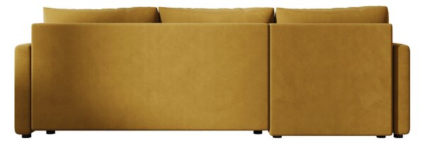 Coltar extensibil de colt VENORIA, mustar, reversibil, 220x143 cm + 2 perne GRATUIT