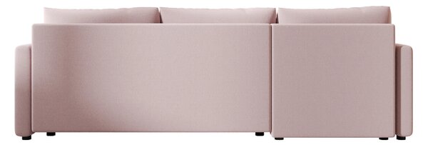 Coltar extensibil de colt VENORIA, roz pudra, reversibil, 220x143 cm + 2 perne GRATUIT