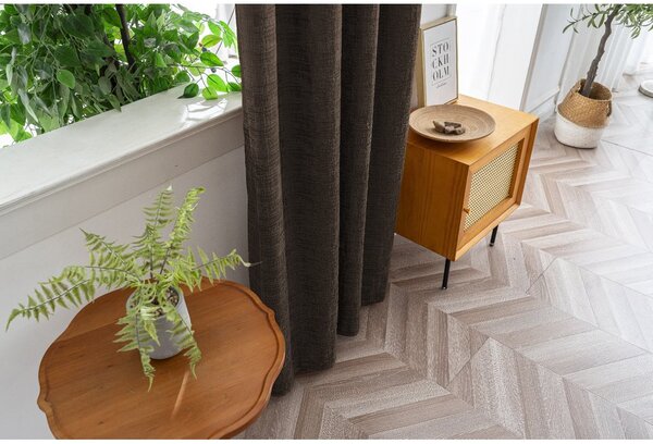 Draperie opaca LOOM VELVET 140x250 cm, maro Agatat: Inele metalice