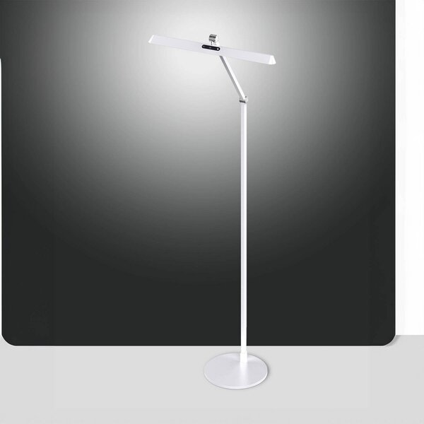 Fabas Luce Lampadar LED Beba, alb, înălțime 110 cm, CCT, dimabil, reglabil, Alb, Studiu / Birou, Aluminiu, Modern