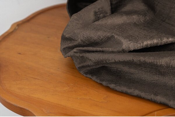 Draperie opaca LOOM VELVET 140x250 cm, maro Agatat: Inele metalice