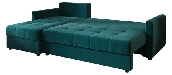Coltar extensibil de colt VENORIA, petrol, reversibil, 220x143 cm + 2 perne GRATUIT
