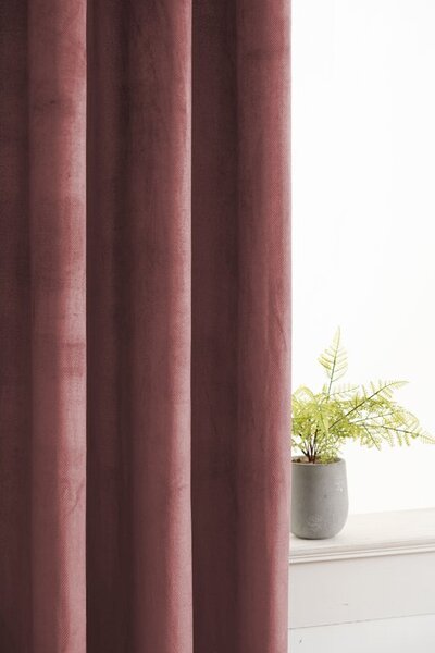 Draperie opaca ELVIO VELVET 140x250 cm, roz vechi. Agatat: Inele metalice