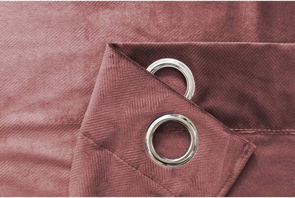 Draperie opaca ELVIO VELVET 140x250 cm, roz vechi. Agatat: Inele metalice