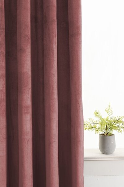 Draperie opaca ELVIO VELVET 140x250 cm, roz vechi. Agatat: Inele metalice
