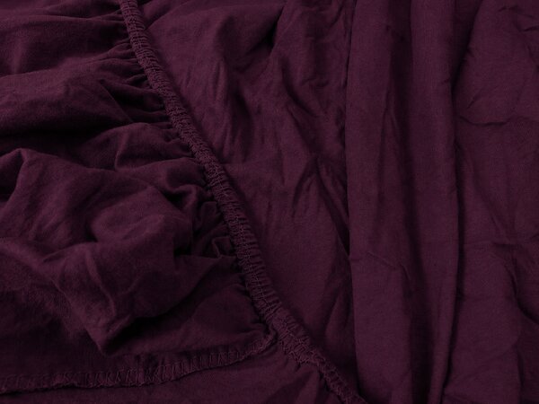 Cearsaf Jersey cu lycra visiniu inchis 90 x 200 cm