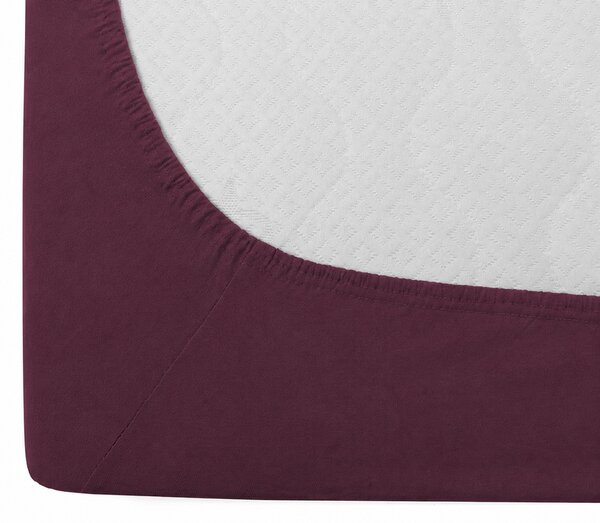 Cearsaf Jersey cu lycra visiniu inchis 90 x 200 cm
