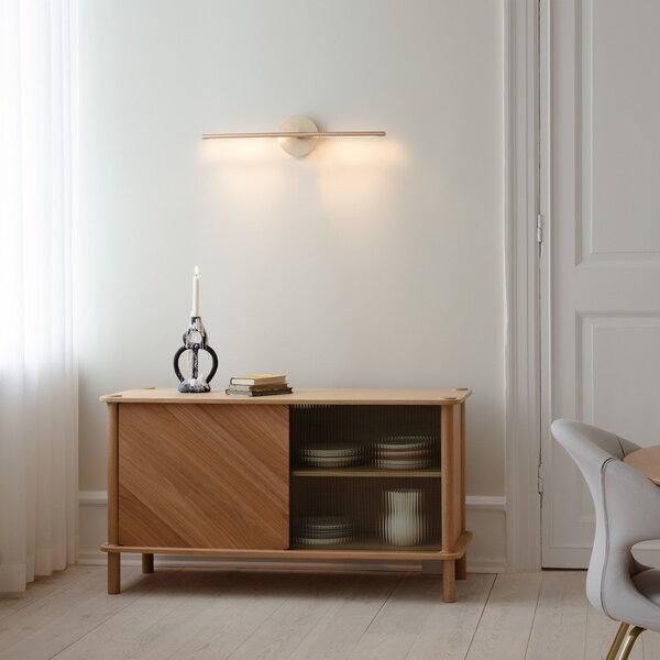 UMAGE Aplică de perete cu LED Omni, alamă, lungime 74 cm, reglabil, Auriu / Alamă, Camera de zi / sufragerie, Metal, Design