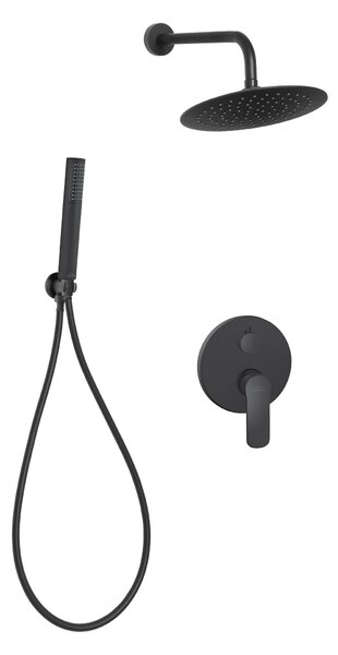 Invena Siros, set de duș ascuns cu corp cu 2 ieșiri, negru mat, INV-BS-90-012-A