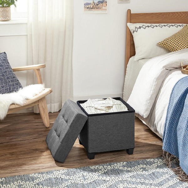 Taburet pliabil cu spatiu de depozitare OSCAR 38x38 cm, gri