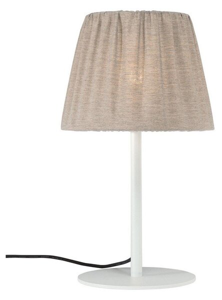 PR Home Lampă de masă pentru exterior Agnar, alb / maro, 57 cm, Alb, Țesătură / Textil