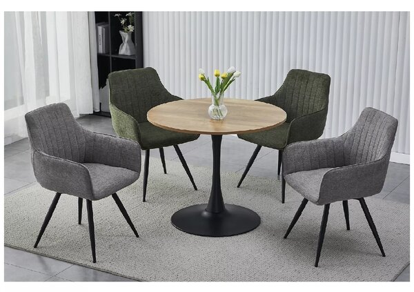 Masa de dining rotunda AMADEO II 90x90 cm, decor stejar