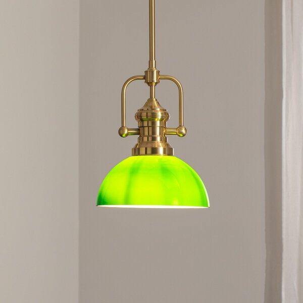 Jupiter Lampă suspendată Platino, auriu/verde, sticlă, 1 bec, E27, reglabil, Auriu / Alamă, Camera de zi / sufragerie, Metal
