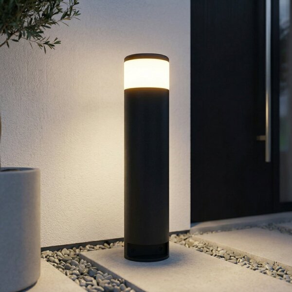 Lucande Corban lampă cu soclu, gri, ușă, prize, G9, IP44, reglabil, Negru, Aluminiu, Modern