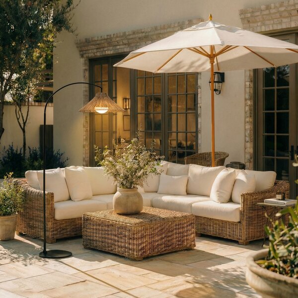 Newgarden Niza LED floor lamp, interior/exterior, 168cm, reglabil, Negru, Camera de zi / sufragerie, Metal