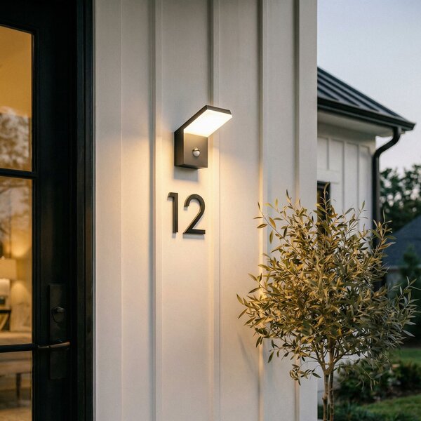 Arcchio LED-Aparec de iluminat exterior Yolena, senzor, antracit, aluminiu, Negru, Metal, Modern