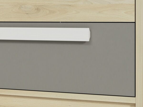 Comodă Jowiza 07 cu sertare 92 cm - fag fjord / alb / gri platină
