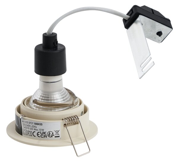Set de 6 spoturi încastrate bej GU10 50mm rotunde, rotative și înclinabile - Installa
