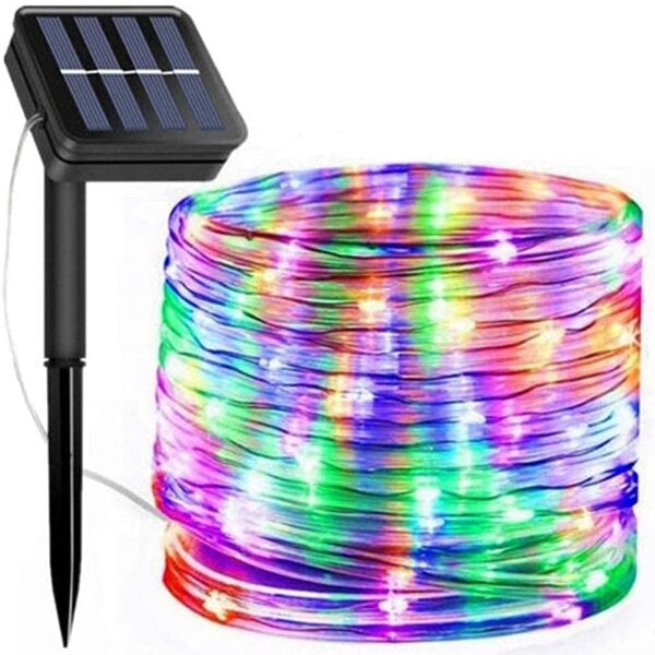Instalatie solara 300 LED, 30 metri, telecomanda, Multicolor