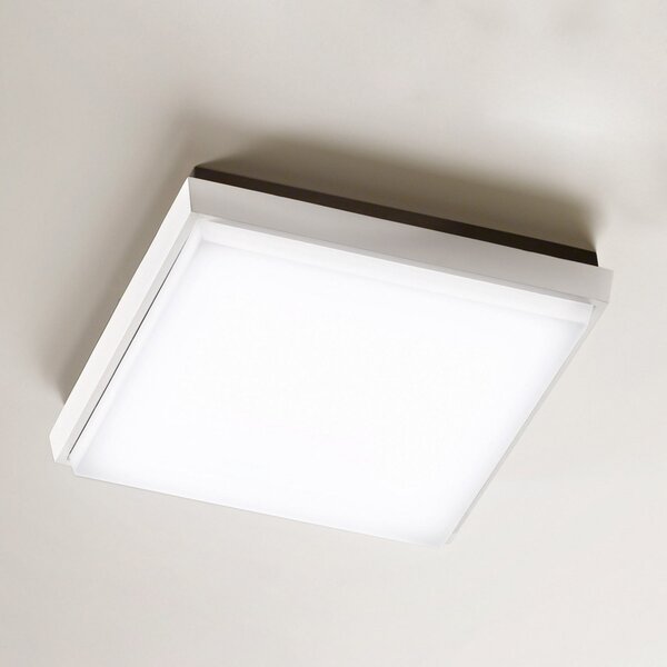 Fabas Luce Plafonieră LED de exterior Desdy, 24x24 cm, alb, Alb, Metal, Modern