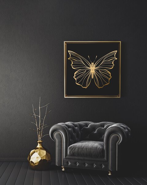 Canvas Papillon 3 - Gold