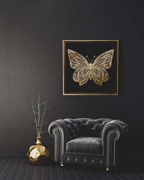 Canvas Papillon 8 - Gold