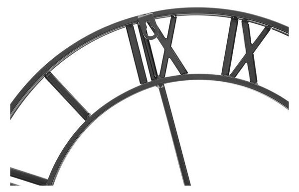 Ceas de perete stil retro, negru, metal, diametru 47.5 cm