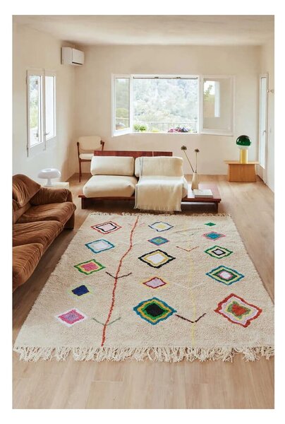 Covor crem lavabil/țesut manual din bumbac 170x240 cm Kaarol – Lorena Canals