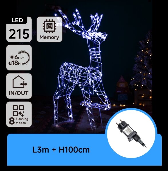 BRILAGI - Decorațiune LED de Crăciun pentru exterior LED/3,6W/31/230V 6500K 105 cm IP44 ren
