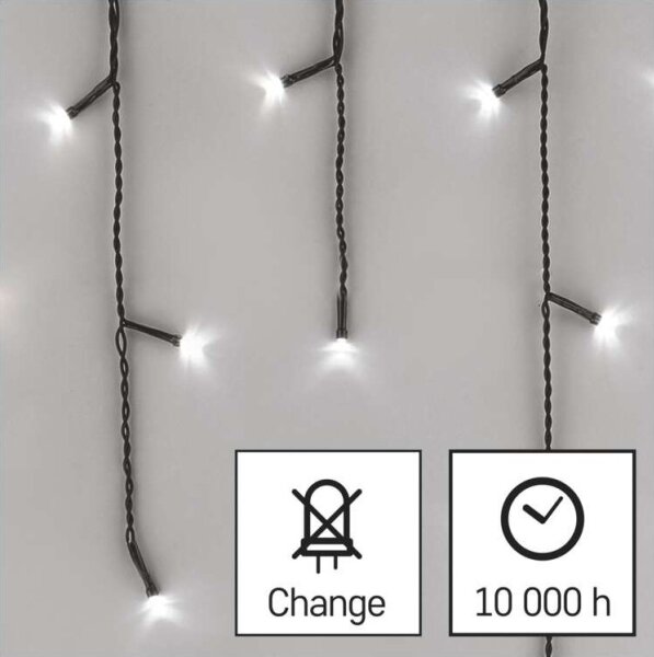 Instalație LED de Crăciun de exterior 200xLED/8 moduri 8,6m IP44 alb rece