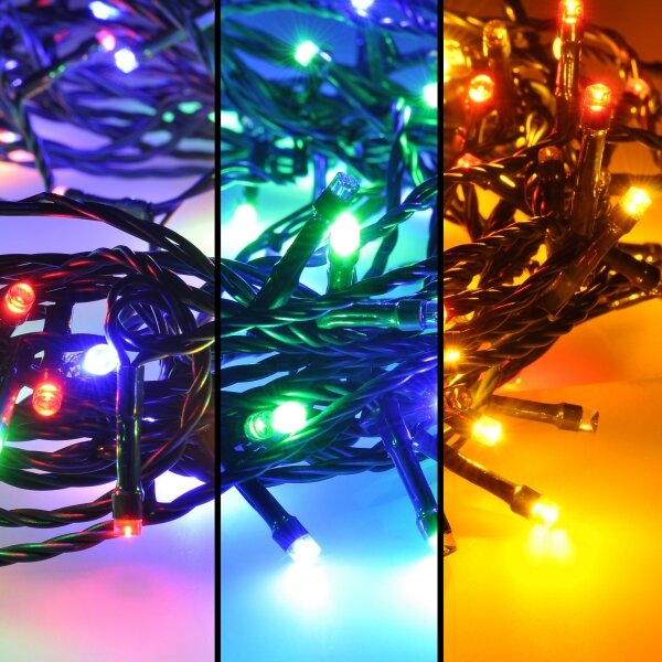 Solight 1V101-M-1 - Ghirlandă LED, 100 LED, 8 funcții, 13 m, IP44, multicolor
