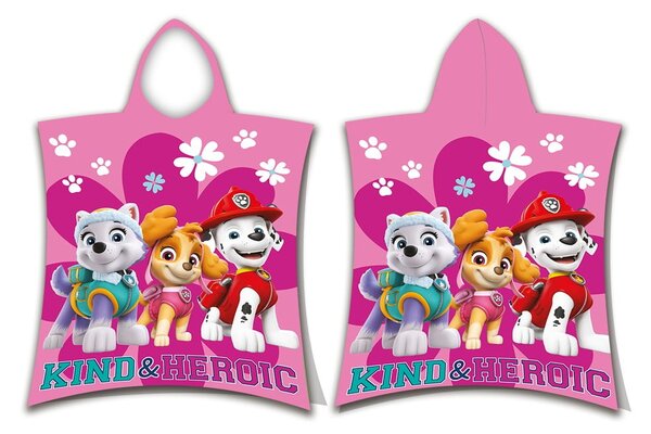 Poncho pentru copii roz din frotir Paw Patrol – Jerry Fabrics