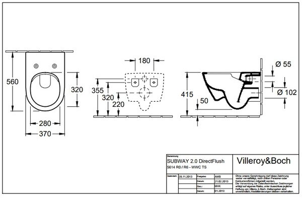 Vas WC suspendat Villeroy & Boch, Subway 2.0, direct flush, fara capac, alb alpin