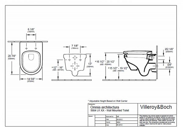 Set vas WC suspendat Villeroy & Boch, Architectura, rotund, direct flush, cu capac soft close, alb alpin