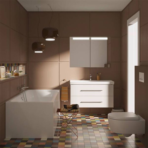 Set vas wc suspendat, Villeroy & Boch, Avento, CeramicPlus, direct flush, cu capac soft close, alb alpin