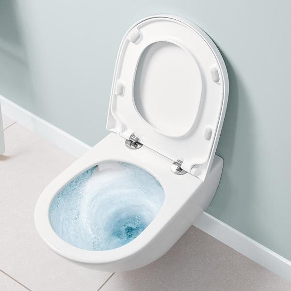 Set vas WC suspendat, Villeroy & Boch, Subway 3.0 CeramicPlus, cu Twist Flush si capac cu soft close si quick release, alb