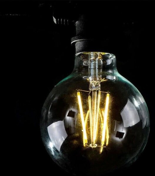 Bec G95 LED transparent din sticla Dimabil E27
