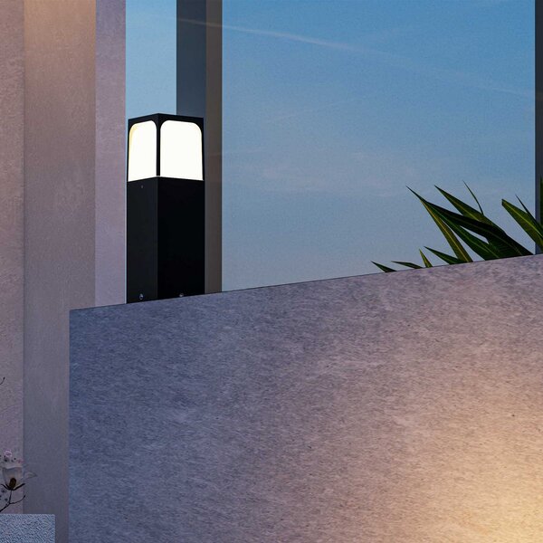 Forlight lampă cu soclu Veta, înălțime 30 cm, negru, aluminiu, Negru, Aluminiu, Modern