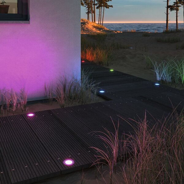Paulmann Plug & Shine LED proiector de podea încastrat RGBW ZigBee, reglabil, Metalic, Metal