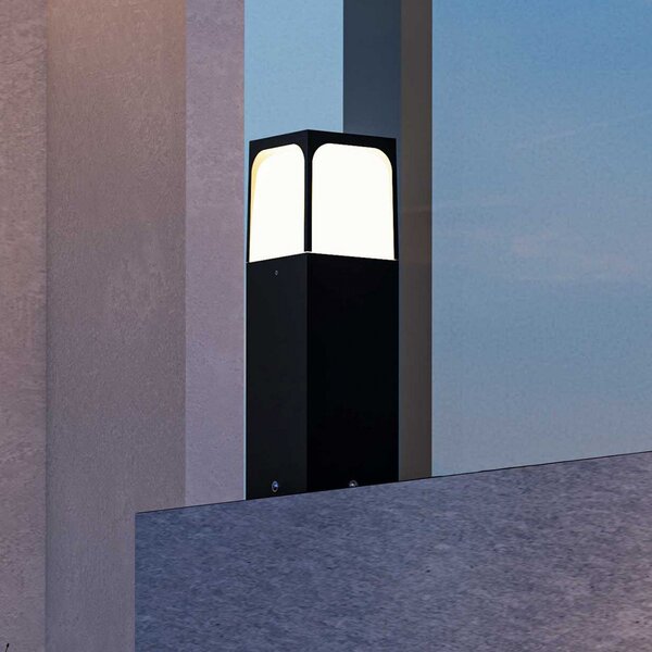 Forlight lampă cu soclu Veta, înălțime 30 cm, negru, aluminiu, Negru, Aluminiu, Modern